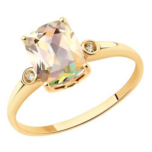 Кольцо женское SOKOLOV из золота с топазами Swarovski 714908 р.17.5 в Wildberries