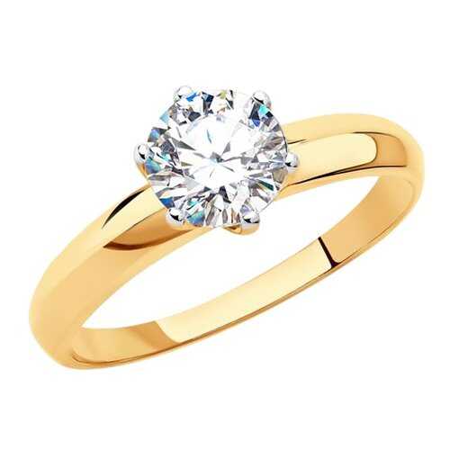 Помолвочное кольцо женское SOKOLOV из золота со Swarovski Zirconia 81010245 р.17.5 в Wildberries