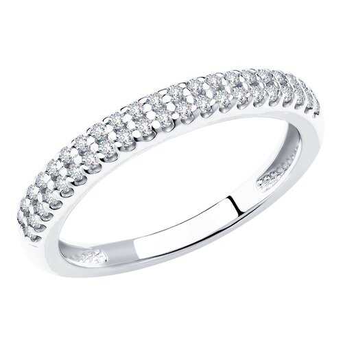 Серебряное кольцо женское с дорожкой фианитов SOKOLOV 94011536 р.19 в Wildberries