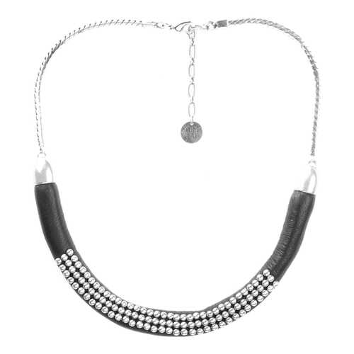 Колье женское ORI TAO OT-15-30312 серебристое/черное в Wildberries