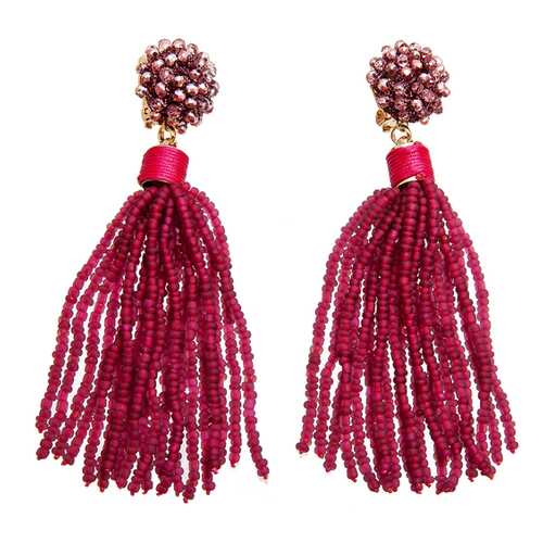 Серьги Jaffrey de Marenta ER802086 розовые, бордовые в Wildberries