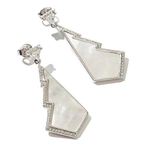 Серьги женские EXCLAIM 037S2763E белые/серебристые в Wildberries