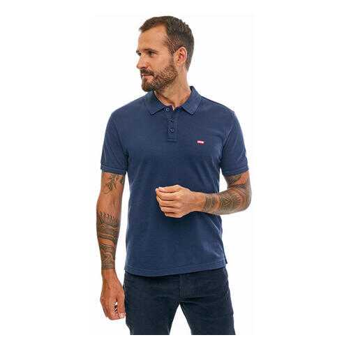 Футболка Поло мужская Levi's синяя в Wildberries