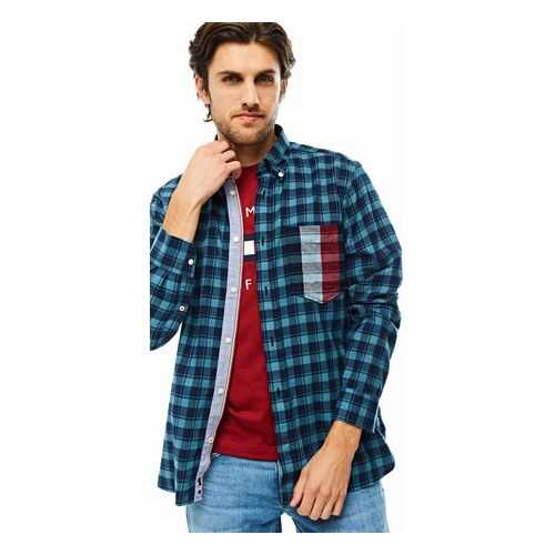 Рубашка мужская Tommy Hilfiger MW0MW13945 голубая XXL в Wildberries