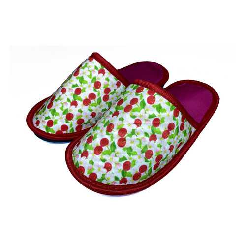 Домашние тапочки женские Jollyjoy закрытые вишни красные 40-41 RU в Wildberries
