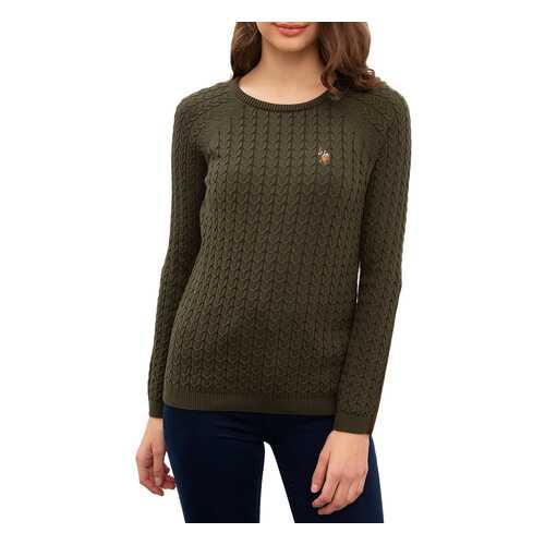 Джемпер женский U.S. POLO Assn. G082SZ0TK0MERY-BSK9 зеленый L в Wildberries