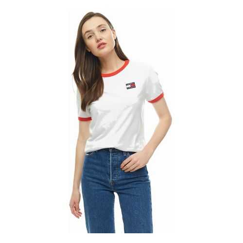 Футболка женская Tommy Jeans DW0DW07226 YA2 белая XXS в Wildberries