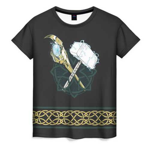 Футболка женская ВсеМайки Loki's Sceptre черная 4XL в Wildberries