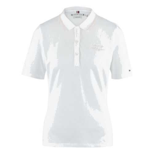 Поло женское Tommy Hilfiger WW0WW27158 белое S в Wildberries